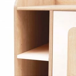 TeamsonUS Teamson Pets Daisy Mixed Wood Cat Litter Box Enclosure Storage Bench, Tan New