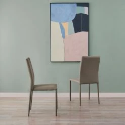 TeamsonUS Teamson Home Fabric Dining Chair With Metal Legs, Set Of 2, Mocha