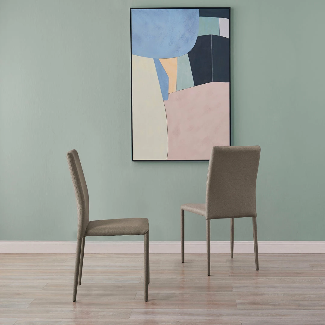 TeamsonUS Teamson Home Fabric Dining Chair With Metal Legs, Set Of 2, Mocha