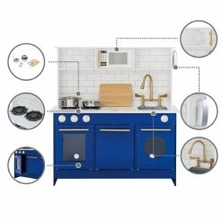 TeamsonUS Teamson Kids - Little Chef Berlin Modern Play Kitchen - White / Blue