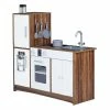 TeamsonUS Teamson Kids Little Chef Palm Springs Classic Kids Play Kitchen With Accessories, Natural/White