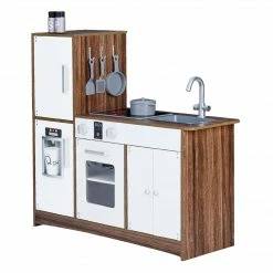TeamsonUS Teamson Kids Little Chef Palm Springs Classic Kids Play Kitchen With Accessories, Natural/White