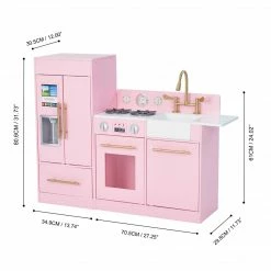 TeamsonUS Teamson Kids - Little Chef Chelsea Modern Play Kitchen - Pink / Gold