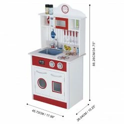 TeamsonUS Teamson Kids - Little Chef Madrid Classic Play Kitchen - Red / White