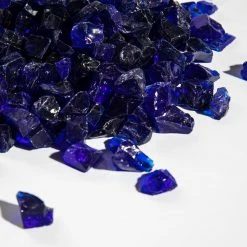 TeamsonUS Teamson Home 1/2 Inch Reflective Fire Glass For Fire Pits 9 Lb / 4 Kg Bag, Blue