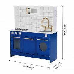TeamsonUS Teamson Kids - Little Chef Berlin Modern Play Kitchen - White / Blue