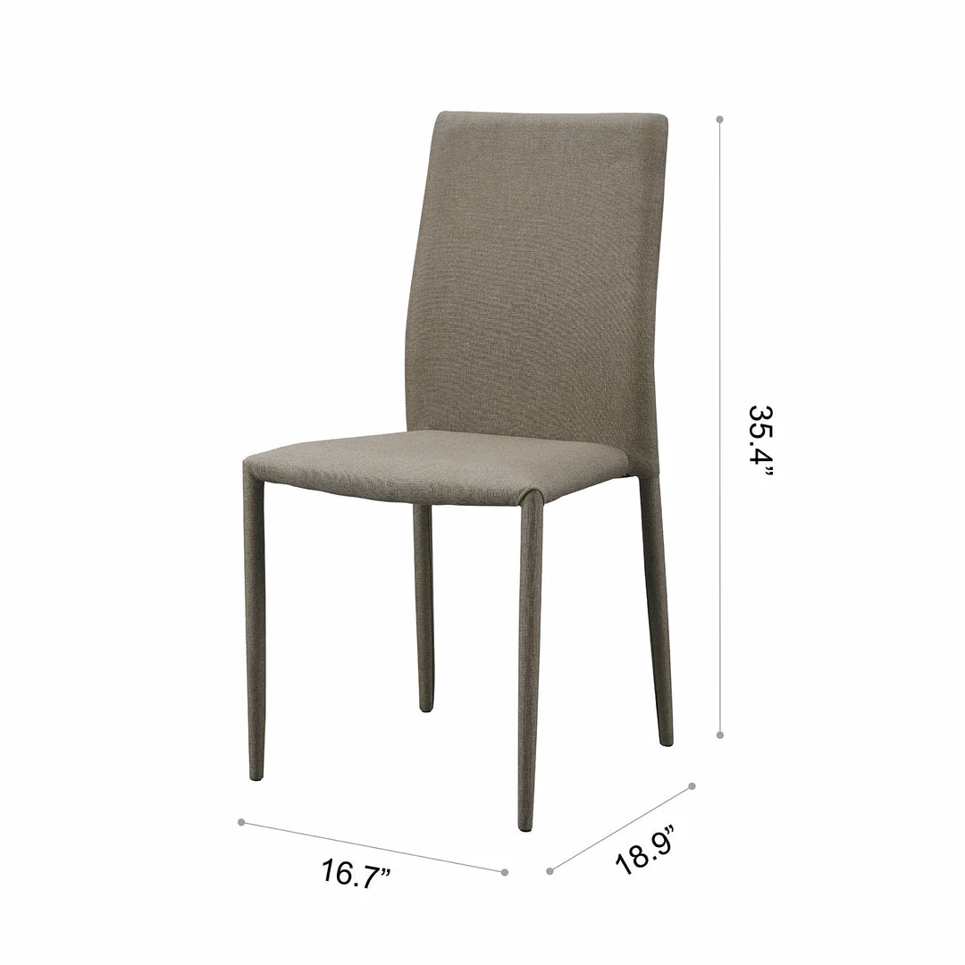 TeamsonUS Teamson Home Fabric Dining Chair With Metal Legs, Set Of 2, Mocha