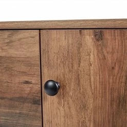 TeamsonUS Teamson Home Brooklyn Sideboard With Storage Plus Metal Legs And Handles, Brown