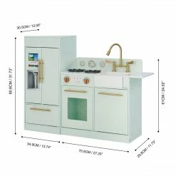 TeamsonUS Teamson Kids - Little Chef Chelsea Modern Play Kitchen - Mint / Gold