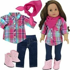 TeamsonUS Kids Sophia's Doll Blouse, Jeggings, Bandana, And Boots For 18" Dolls