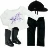 TeamsonUS Sophia's 4 Piece Horseback Riding Outfit With Riding Boots Set For 18'' Dolls, Black Kids