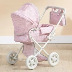 TeamsonUS Olivia's Little World Polka Dots Princess Deluxe Baby Doll Stroller, Pink Kids