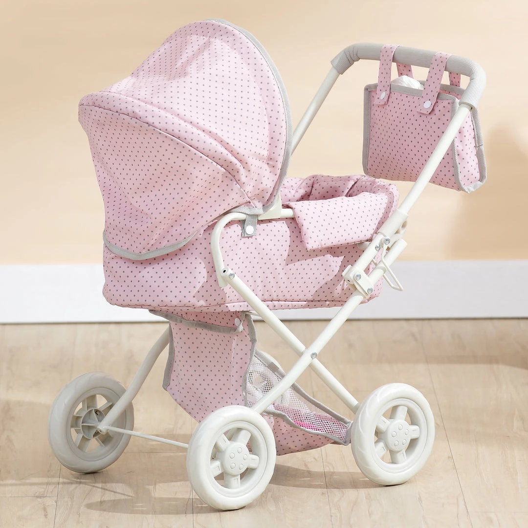 TeamsonUS Olivia's Little World Polka Dots Princess Deluxe Baby Doll Stroller, Pink Kids