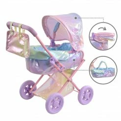 TeamsonUS Olivias Little World Magical Dreamland Deluxe Baby Doll Stroller And Carrier, Iridescent