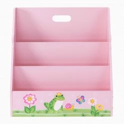 TeamsonUS Fantasy Fields Kids Painted Wooden Magic Garden 3-Tiered Bookshelf, Pink