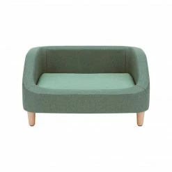 TeamsonUS New Teamson Pets Bennett Linen Sofa Dog Bed For Small And Medium Dogs, Sea Green
