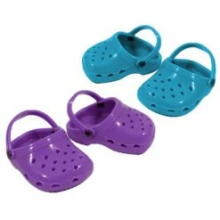 TeamsonUS Kids Sophia's Set Of 2 Purple And Teal Garden Clog Shoe For 18" Dolls