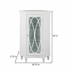 TeamsonUS Teamson Home Florence Corner Wooden Floor Cabinet With Adjustable Shelves, Natural