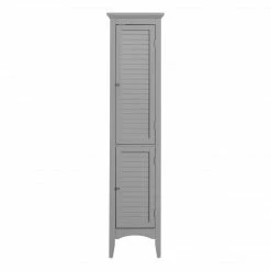 TeamsonUS Teamson Home Glancy Wooden Linen Tower Cabinet With Storage, Gray