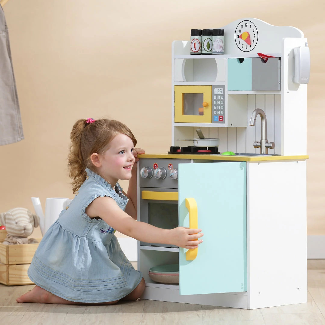 TeamsonUS Teamson Kids - Little Chef Florence Classic Play Kitchen - White/Green & Yellow
