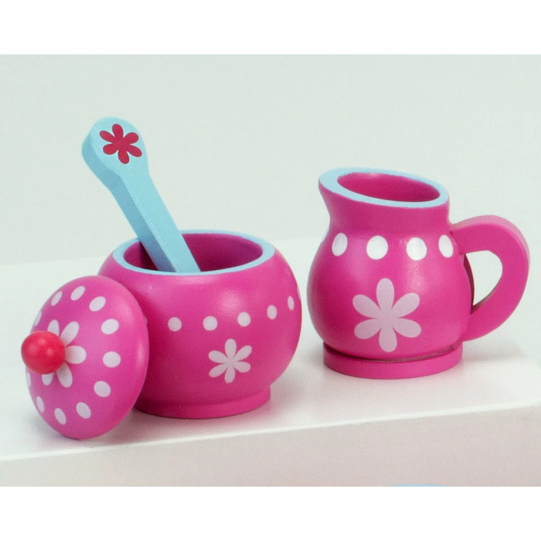 TeamsonUS Sophia's 10 Piece Wooden Tea Party Set, Pink