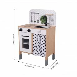 TeamsonUS Teamson Kids Little Chef Philly Modern Wooden Kitchen Playset, White/Natural