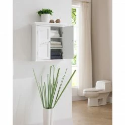 TeamsonUS Teamson Home Versailles Wooden Wall Cabinet With 2 Shelves, White