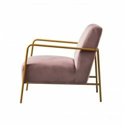 TeamsonUS Teamson Home Chelsea Armchair With Gold-Finished Metal Legs, Mauve