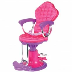 TeamsonUS Sophia's Salon Chair With Adjustable Height And Quilted Set For 18" Dolls, Hot Pink Kids