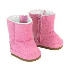 TeamsonUS Sophia's 2-Pair, Winter Boots For 18" Dolls, Pink/Gray