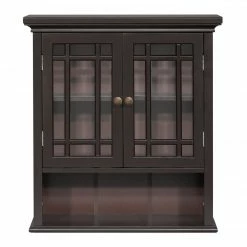 TeamsonUS Teamson Home Neal Wooden 2 Door Wall Cabinet, Dark Espresso