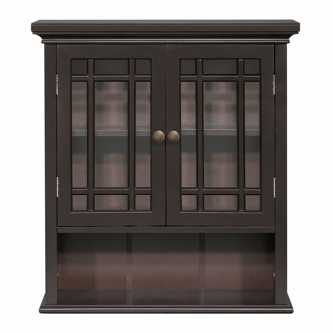 TeamsonUS Teamson Home Neal Wooden 2 Door Wall Cabinet, Dark Espresso