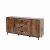 TeamsonUS Teamson Home Brooklyn Sideboard With Storage Plus Metal Legs And Handles, Brown