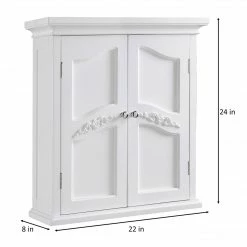 TeamsonUS Teamson Home Versailles Wooden Wall Cabinet With 2 Shelves, White