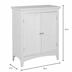 TeamsonUS Teamson Home Glancy Wooden Floor Cabinet With Shutter Doors, White