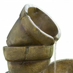 TeamsonUS Teamson Home Stacked Pots Outdoor Garden Fountain
