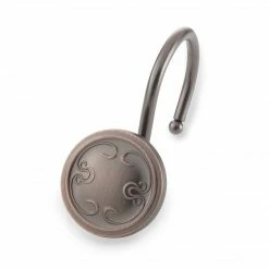 TeamsonUS Teamson Home Decorative Shower Hooks Set Of 12, Rubbed Bronze