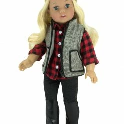 TeamsonUS Sophia's Doll Shirt, Jeggings, Vest, And Boots Set For 18" Dolls