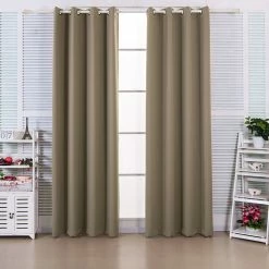 TeamsonUS Teamson Home 96" Ephesus Insulated Thermal Blackout Grommet Window Panels With Grommets, Sepia Brown