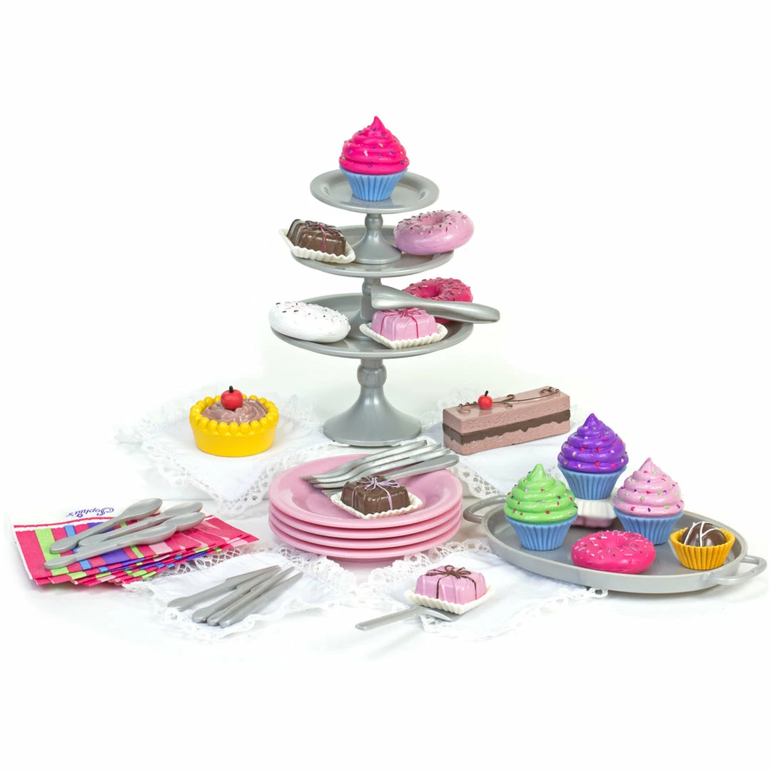 TeamsonUS Sophia's 64 Piece Dessert Tea Party Set For 18'' Dolls, Pink Kids