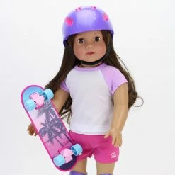 TeamsonUS Sophia's Skateboard, Helmet And Knee Pads Set For 18