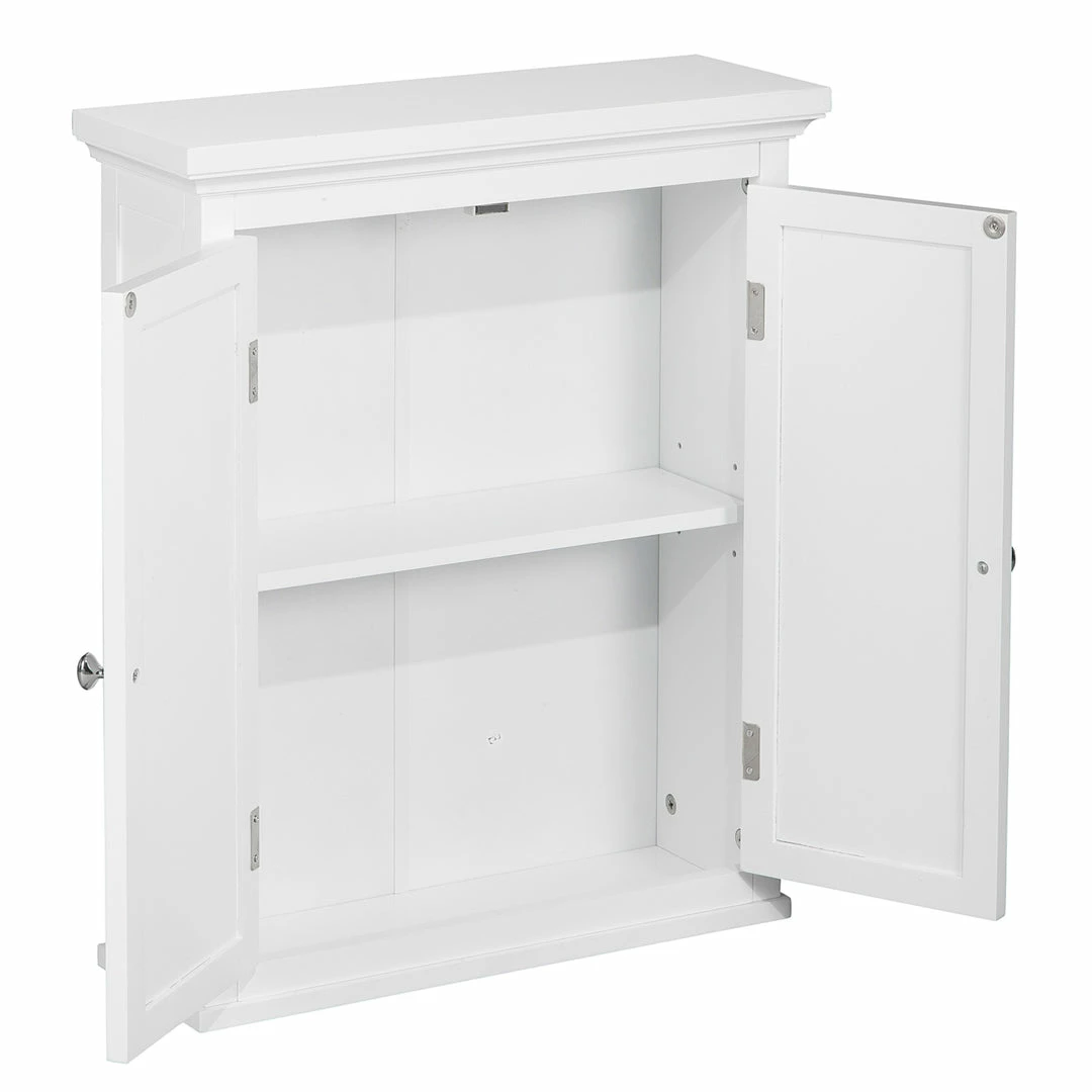 TeamsonUS Teamson Home Glancy Wooden Wall Cabinet With Shutter Doors, White