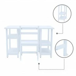 TeamsonUS New Fantasy Fields Wooden Play Desk With Shelves And Chair, White