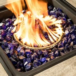 TeamsonUS Teamson Home 1/2 Inch Reflective Fire Glass For Fire Pits 9 Lb / 4 Kg Bag, Blue