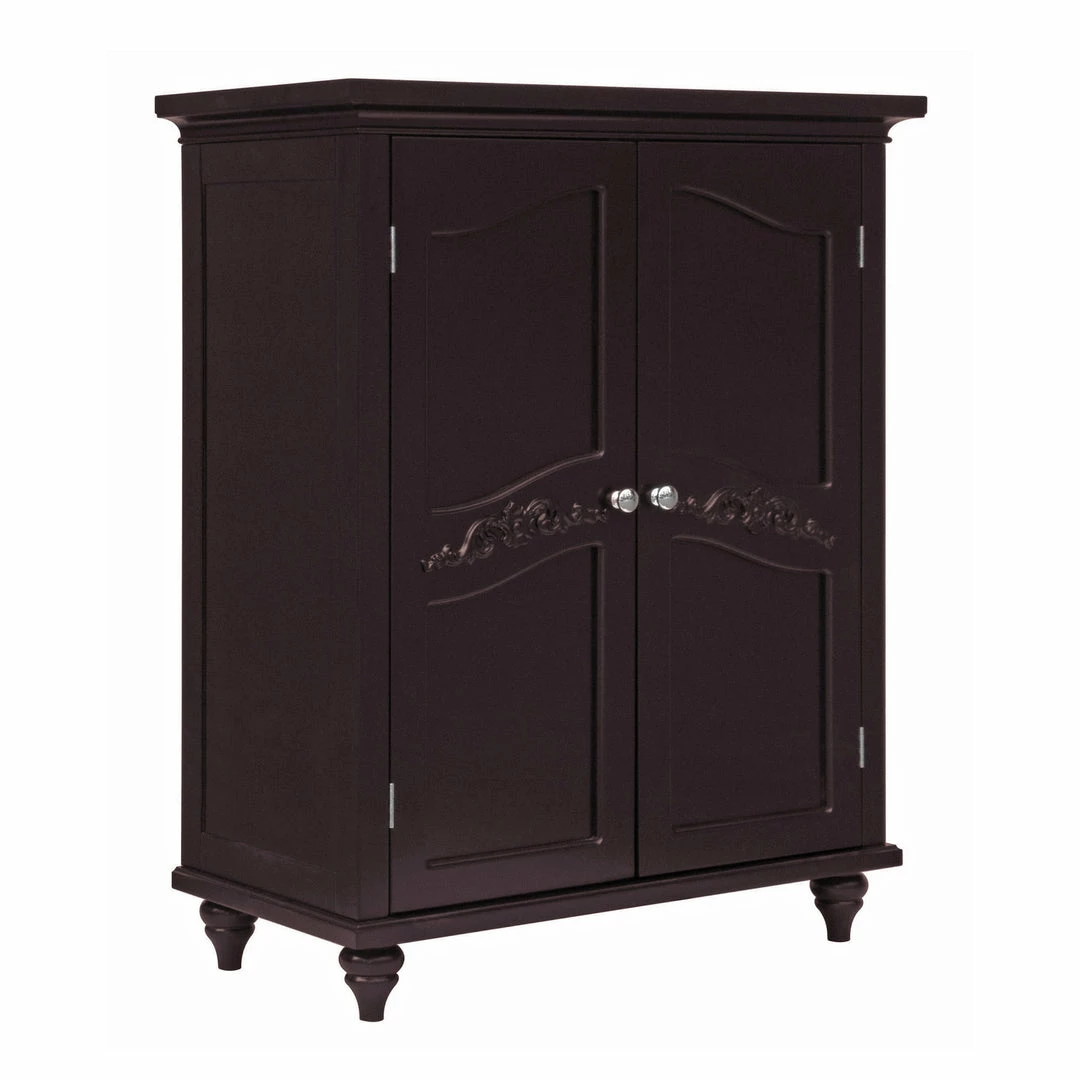 TeamsonUS Teamson Home Versailles Wooden Floor Cabinet With 2 Shelves, Dark Espresso