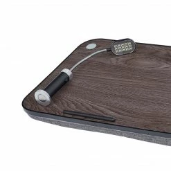 TeamsonUS Teamson Home Trapezi Lap Desk With LED Light, Mouse Pad And Slot, Brown/Gray