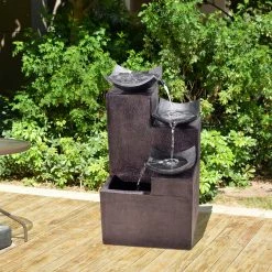 TeamsonUS Teamson Home Outdoor Modern Tiered Zen Garden Fountain