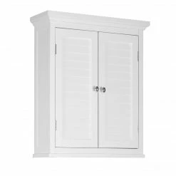 TeamsonUS Teamson Home Glancy Wooden Wall Cabinet With Shutter Doors, White