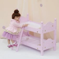 TeamsonUS Kids Olivia's Little World Twinkle Stars Princess Double Bunk Bed For 18
