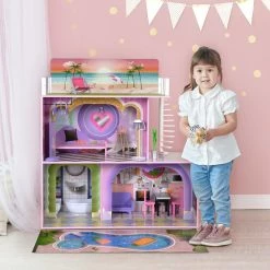 TeamsonUS Olivia's Little World Kids Wooden Dreamland Sunset 3-Level Dollhouse Set New
